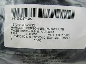 NAVAL AIR SYSTEMS 814AS200-1 SMALL PERSONNEL PARACHUTE HARNESS TORSO MILITARY