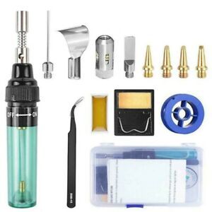 Portable Gas Soldering Iron Set Torch Tool Welding With Case 200G Accessries