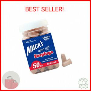 Mack&#039;s Ultra Soft Foam Earplugs, 50 Pair - 33dB Highest NRR