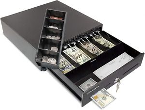 Mini Cash Register Drawer for Point of Sale POS System with 4 Bill 5 Coin Cash -