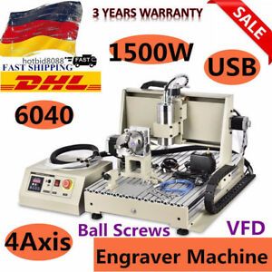 1.5KW 4Axis 6040CNC Router Engraver 3D Milling Metalworking Machine USB Port