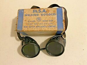 VINTAGE M.S.A. 50mm LENS WELDING GOGGLES w/BOX