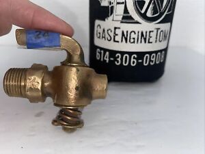 Brass Lever Handle Pet Cock Hit Miss Gas Engine Parts 3/8” thread Valve