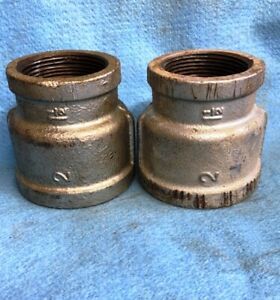 GALVANIZED MALLEABLE IRON REDUCING COUPLING 2&#034; X 1-1/2&#034;  ** LOT OF 2 **