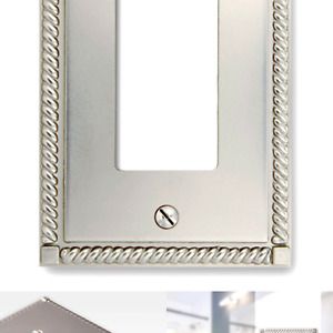 Amerelle Georgian Single Rocker Cast Metal Wallplate in Satin Nickel