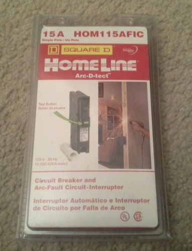 Square D HomeLine  15 Amp Arc D Tect Arc fault circuit interrupter Breaker