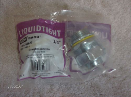 2- raco liquid-tight 3/4&#034; straight conduit connectors