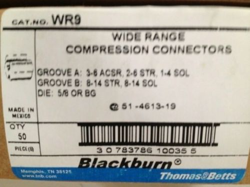 Lot of 100 Blackburn WR-9 H-tap compression connectors, New surplus, FREE SHIP!