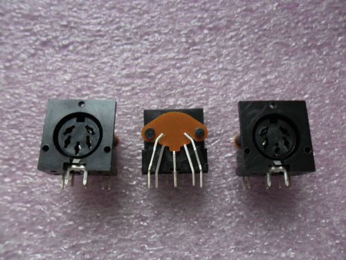3pcs dj-023-5p connector din 5pin jack female socket 240deg pcb ra 90° = 61pc5f for sale
