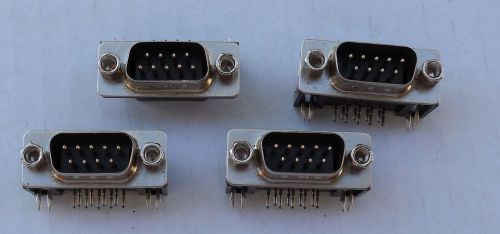 DB-9 male connectors, PC mount, QTY:4, all new