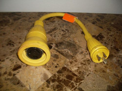 Large Yellow Hubbell 220 Electrical Plug / Adapter RV Boat Travel