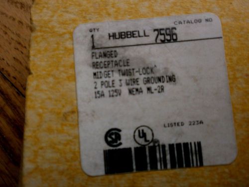 HUBBELL HB7596 15 AMP 120 VOLT MIDGET FLANGED TWIST LOCK RECEPTACLE