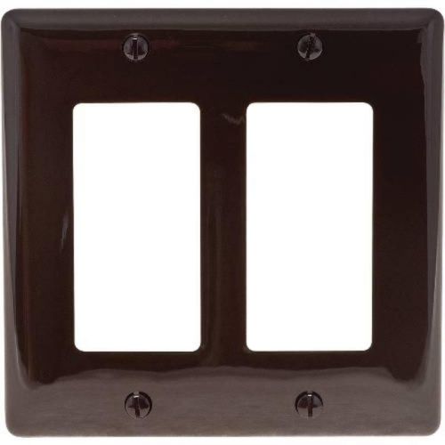 Decorator wallplate 2-gang brown np262 hubbell electrical products np262 for sale