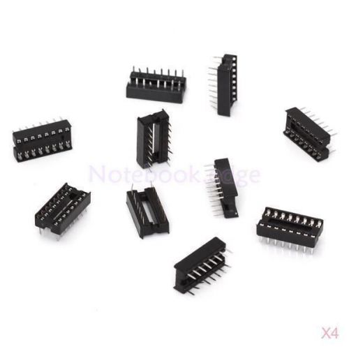 4x 10pcs 16pin 16 pin dip ic socket adapter 2.54mm pitch high quality #34719 for sale
