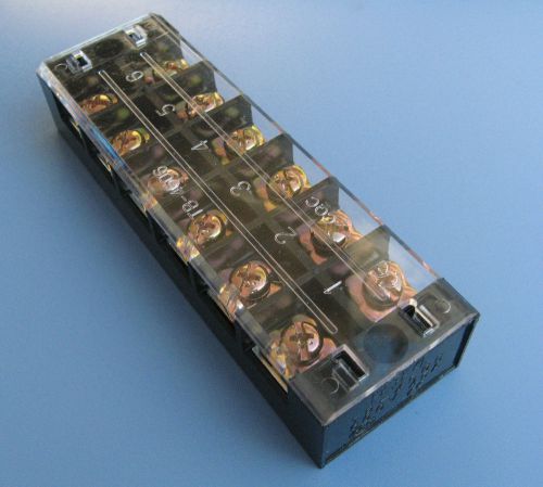 NDC TB-4506 45A Dual Row 6P 6 Position Screw Type Barrier Terminal Block -NEW