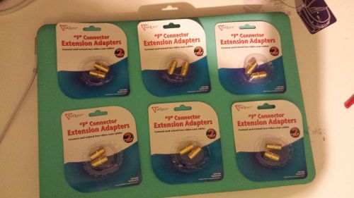 Lot of 6 TriQuest 5208 Coaxial Cable &#034;F&#034; Connector Extension Adapters (2-Pack)