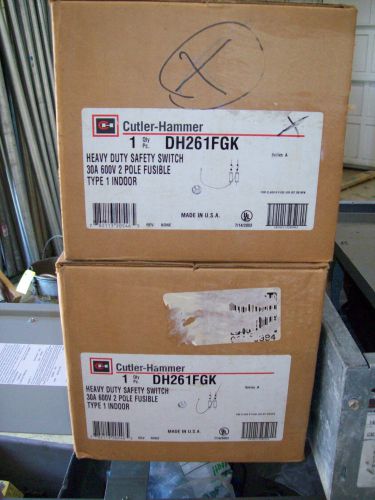 NEW SEALED BOXES*CUTLER HAMMER EATON DH261FGK 30 AMP 600 V 2 POLE SAFETY SWITCH