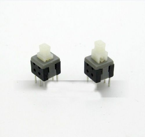 10pcs 5.8x5.8mm 6-PIN Micro Latching Self-locking Vertical Push Button Switch