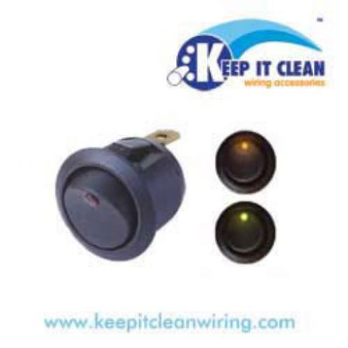 NEW Keep It Clean-Round Led Rocker Switch - Blue 20a/12vdc