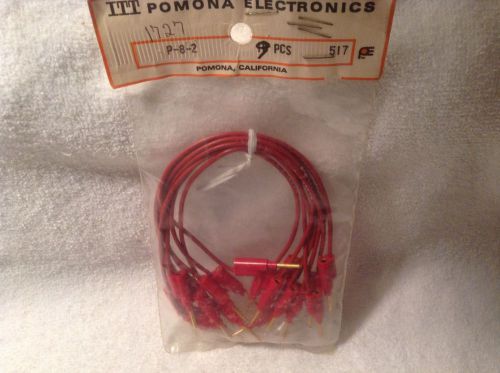 POMONA P-8-2 (1727) RED STACKING PIN TIP PATCH CORD 9 PCS