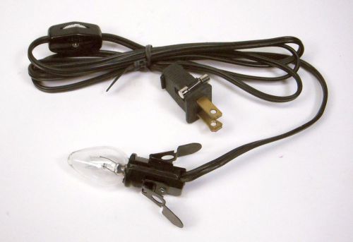 5 ft 2 wiire cord 110 plug one end bulb other end with line switch new!!!  10 ea for sale