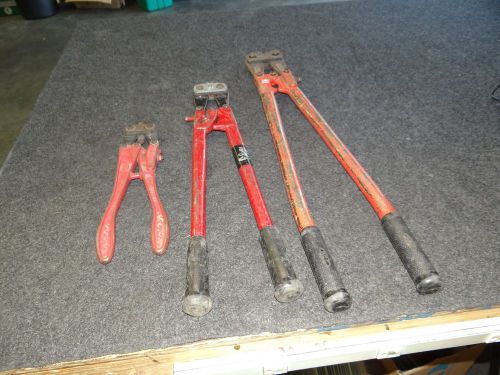 Lot of 3 Cable Cutters 14&#034; HKP 140,  24&#034; HKP No 1,  30&#034; MCC 750