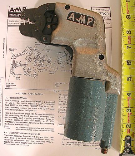 AMP INC., MODEL No. 69005 PNEUMATIC CRIMPER WITH No. 90234-1 DIE HEAD