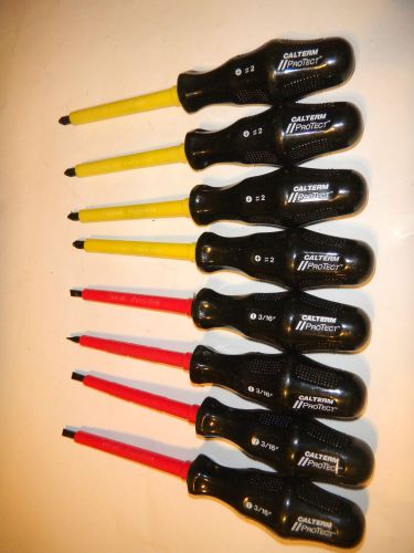 ELECTRICIAN&#034;S SCREWDRIVER SET #2 PHILLIPS 3/16&#034; FLAT HEAD MAGNETIC!