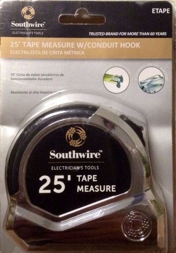 Southwire 25-ft tape measure with built-in conduit hook for sale