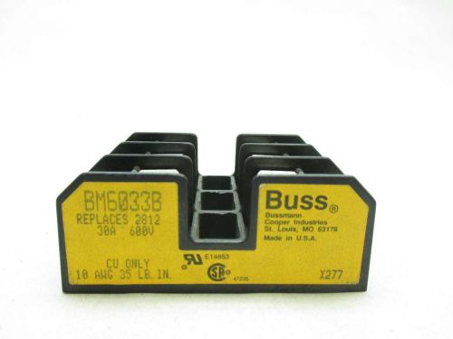 New cooper bussmann bm6033b 30a amp 3p 600v-ac fuse holder d443344 for sale