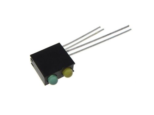 3mm PCB Mount LED Fault Indicator - Yellow / Green - Pack of 5