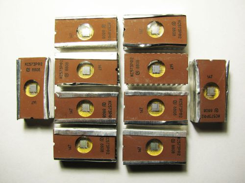 Lot of 10 pcs chip ussr ks573rf2 / ??573??2 -16k (2k x 8 ) nmos uv eprom ic gold for sale