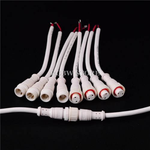 100sets 2pin Waterproof connector led,White color,Engineering Plastics,PBT, IP6