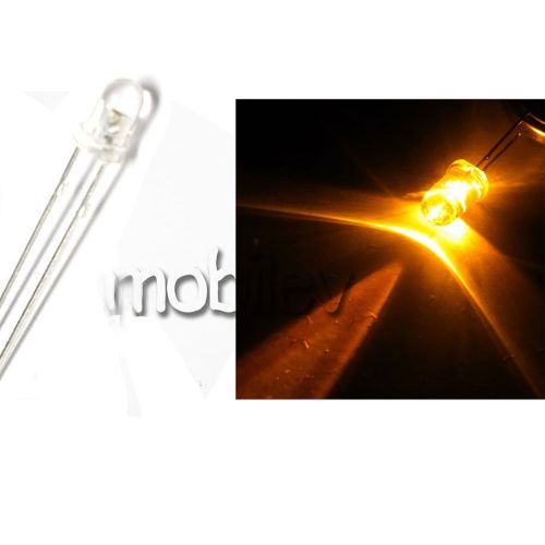 100 5mm Round Orange LED Light Emitting Diode Lamp 2P