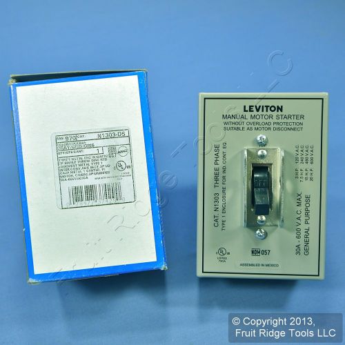 Leviton motor starter switch tpst single throw w/lockout 30a n1303-ds for sale