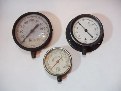 3 pressure test gauges ashcroft (2) &amp; marshalltown (1) for sale