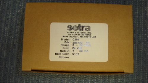 Setra Model C206 Pressure Transmitter P/N 206120-SP *NOS in Factory Box
