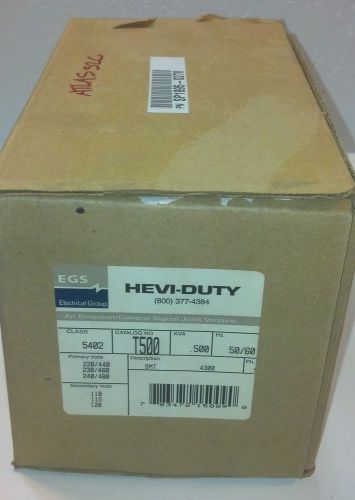 HEVI-DUTY Control Transformer T-500 .5 KVA 220-480 Pri 110-120 Sec Sola Square D