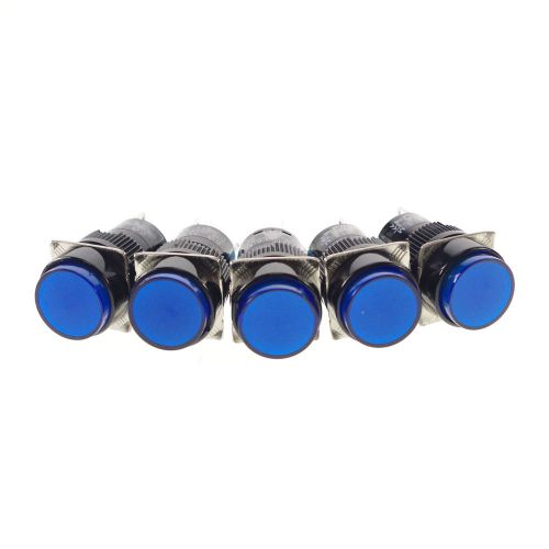 5 x 12v pilot light lamp pushbutton switch blue 1no1nc 16mm hole springreturn for sale