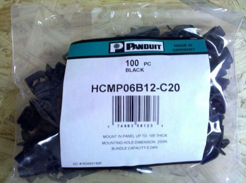 (3) panduit hcmp06b12-c20 wire harness clip with push mount anchor 100pk nip for sale