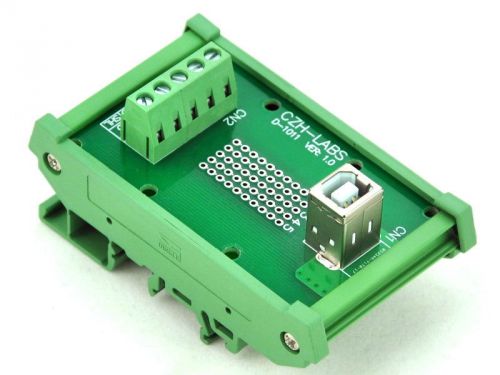DIN Rail Mount USB Type B Female Vertical Jack Module Board.