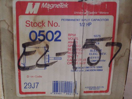Magnetek motor no. 0502  rpm 1075 volts 203-230  1/2  hp for sale