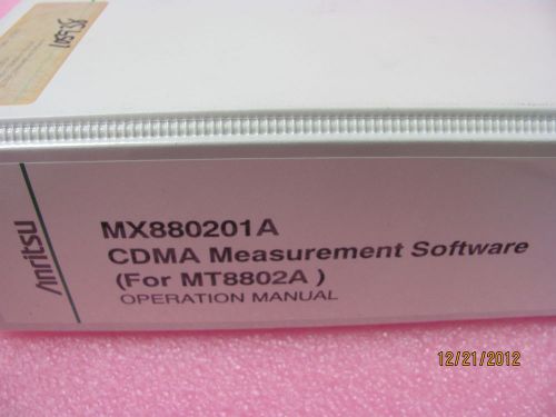 ANRITSU MX880201A CDMA Measurement Software for MT8802A - Operation Manual