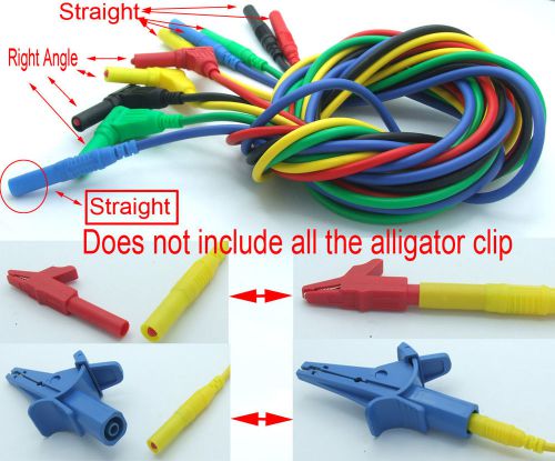 5 pcs 59&#034; 150cm dual use colors silicone hv voltage probe cable 4mm banana plug for sale