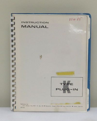 Tektronix Type K Plug-In Instruction Manual