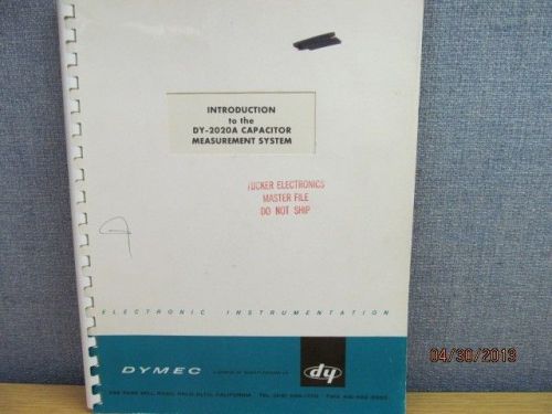 Agilent/HP DY-2020A:  Capacitor Measurement System Introduction Manual