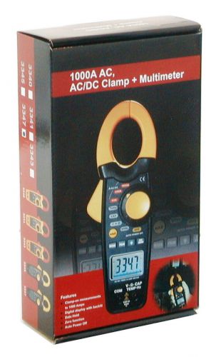 DT-3347 AC/DC 1000 Amp Clamp-on Current Voltage Capacitance Frequency Meter NEW