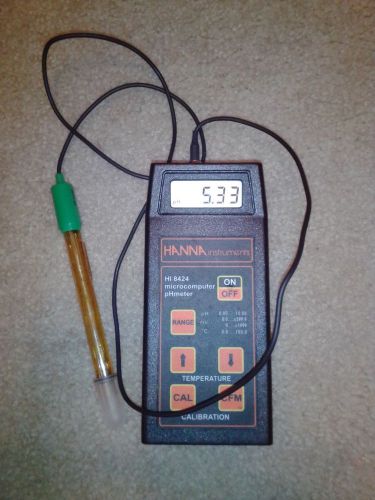 Hanna instruments hi 8424 ph meter with probe **free shipping to usa** for sale