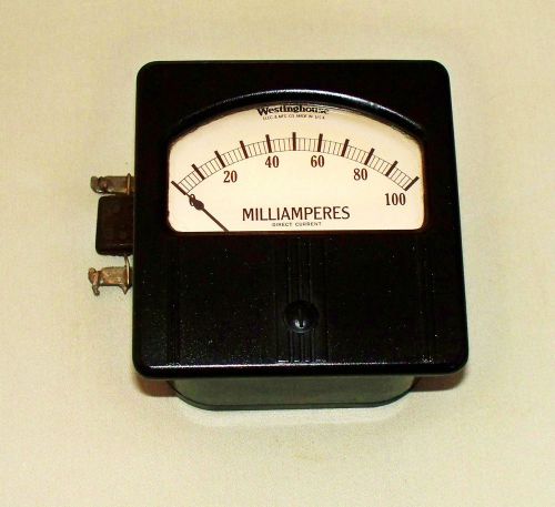 Vintage Westinghouse D.C. 0 to 100 MilliAmpere Analog Panel Meter  USA