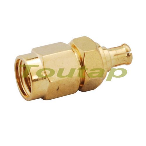2pcs sma male plug to mcx male straight rf connector adapter gold-plated for sale